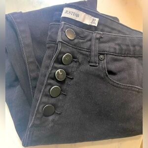Women’s Black Button Fly Jean